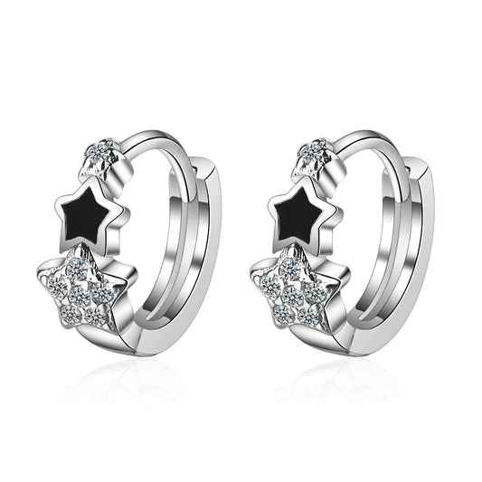 AARVO Black Star Earrings - ERN1006